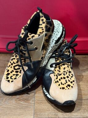 Steve Madden Leopard-Print Sneakers with Gold & Black Accents